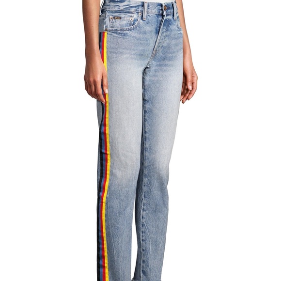 Polo Ralph Lauren The Avery Side Tape Stripe Frayed Hem Boyfriend
